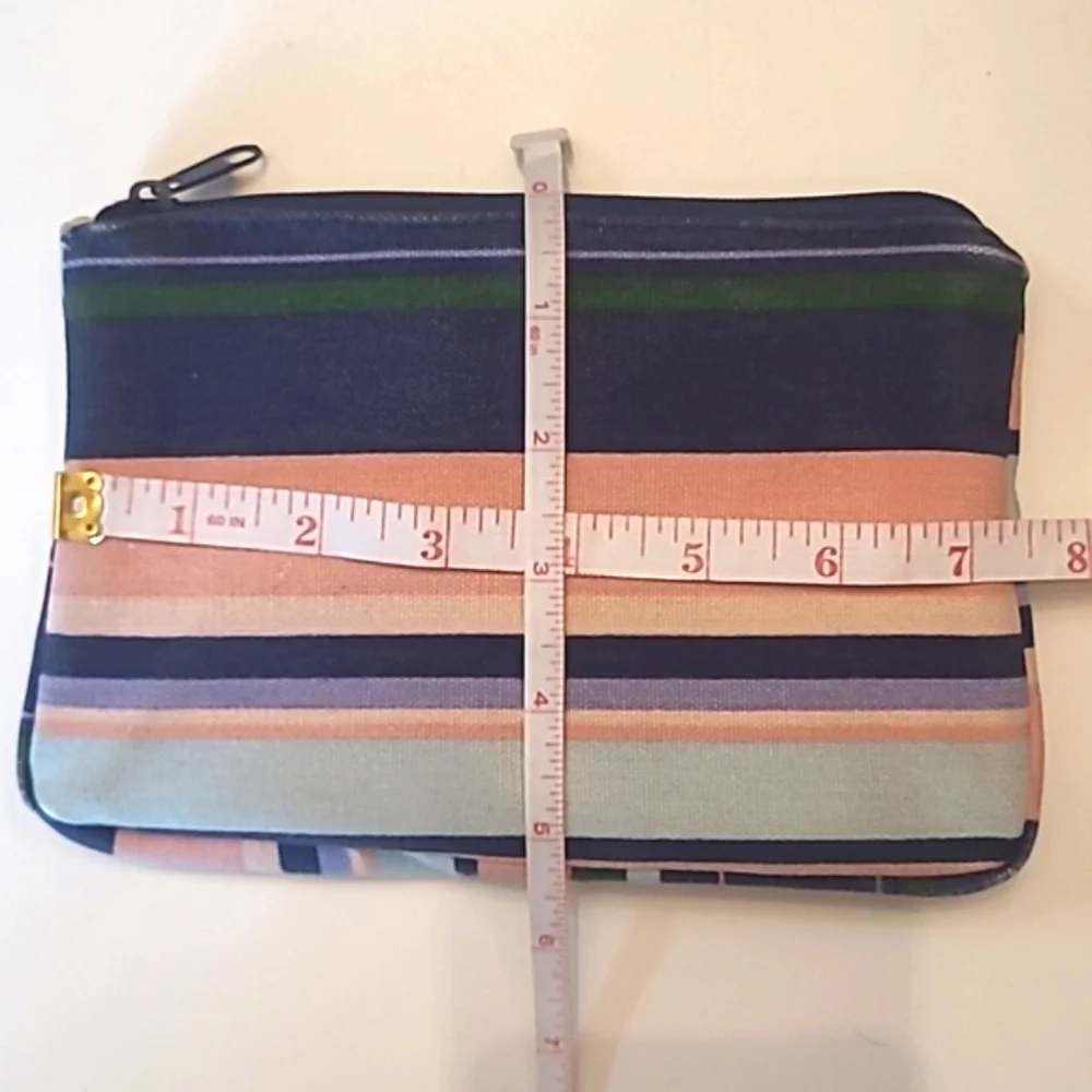 Victoria's Secret Cosmetic Bag Make Up Jewelry Pouch Pink Colorblock Zip Travel